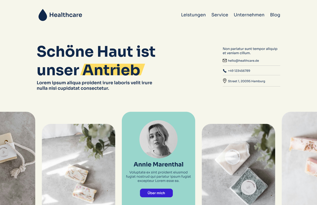 Healthcare Webdesign Konzept